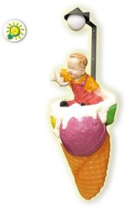 SG018A Cono de helado con nino a pared con luz