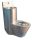 LX3680 Blocco Professionale combinato WC con lavabo - versione Destra - satinato