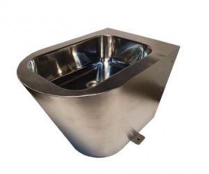 LX3519 "GQ" floor mounted bidet in AISI 304 stainless steel - dim. 560x370x390h mm