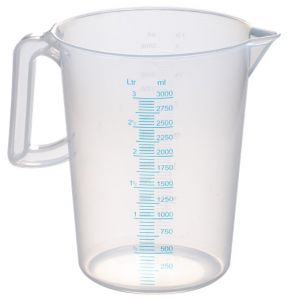 ITP951D 3 liter graduated jug with closed handle and double scale