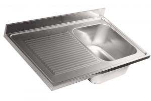 LV6008 Top sink Aisi304 stainless steel dim.1000X600 1 bowl 1 drainer left