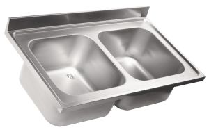 LV6024 Top sink Aisi304 stainless steel sink dim.1500X600 2 bowls