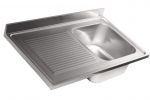 LV7013 Top sink Aisi304 stainless steel sink dim.1200X700 1 bowl 1 drainer left