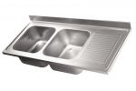LV7038 Top 304 stainless steel sink dim.1600X700 2V SG DXL