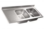 LV7047 Top 304 stainless steel sink dim.1800X700 2V SG SX