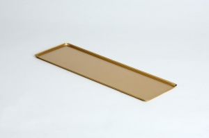 VSS62 Bandeja rectangular de aluminio color oro 600x200x10mm