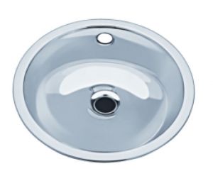 LX1130 Circular washbasin decentralized waste stainless steel 290x330x143 mm- SATIN -