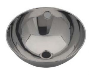 LX1200 Lavabo circular con borde enrollado en acero inoxidable 360X370X155 mm -LUCIDO-