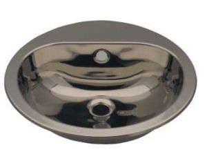 LX1230 Circular washbasin with tap hole in stainless steel 414x490x160 mm - LUCIDO -