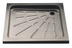 LX2000 Stainless steel shower tray 800x800x76 mm - SATIN-